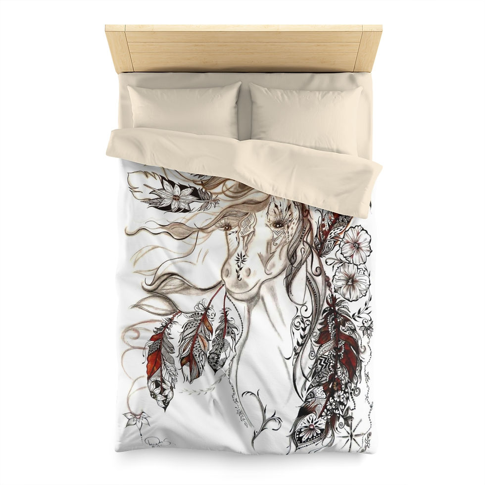 Thumbnail: Duvet Cover | Horse Indian Feathers