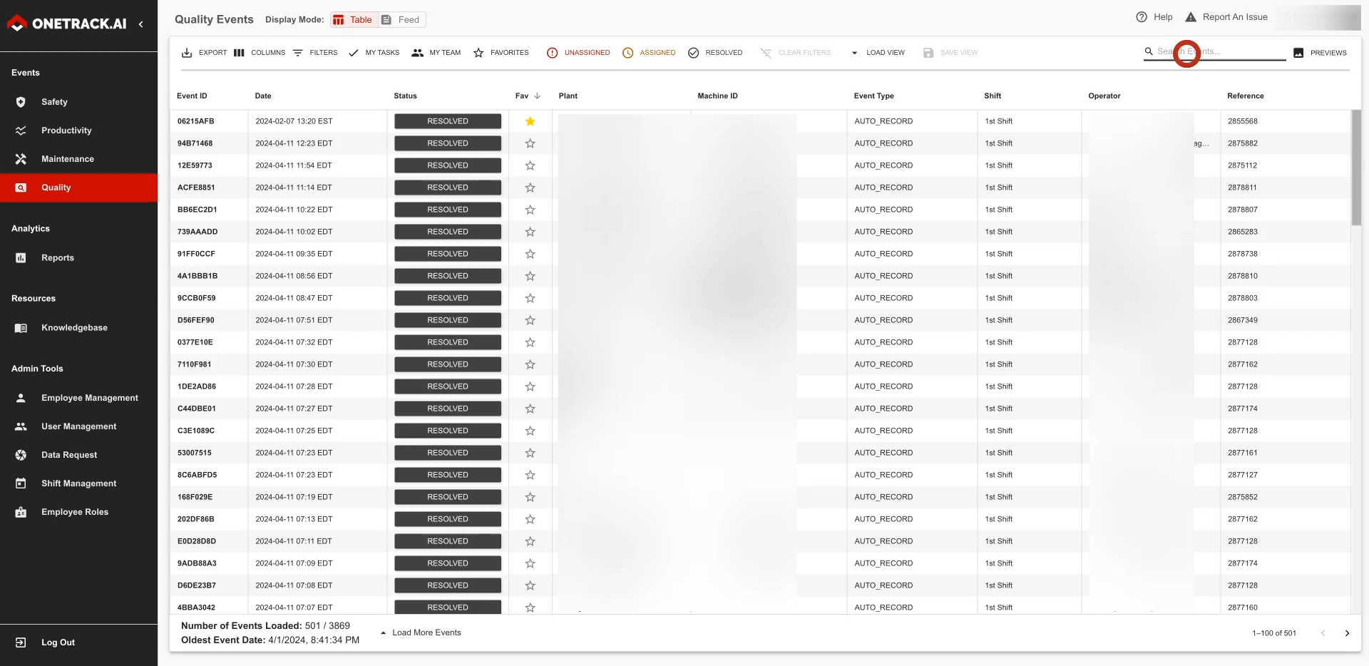 Load capture search
