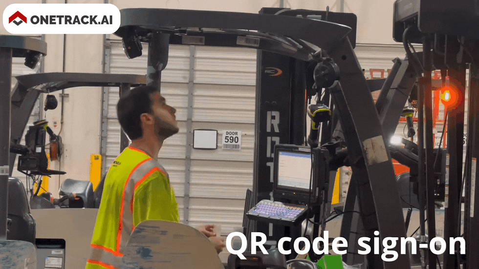QR code sign-on process for lift truck operators