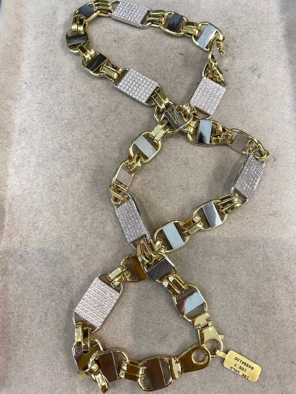Thumbnail: 18KT GOLD - 110 GR - FLAT MAGNUM ZIRCONIA