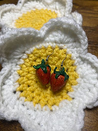 Barricelli- Strawberry Earrings w Flower Bloom.jpg