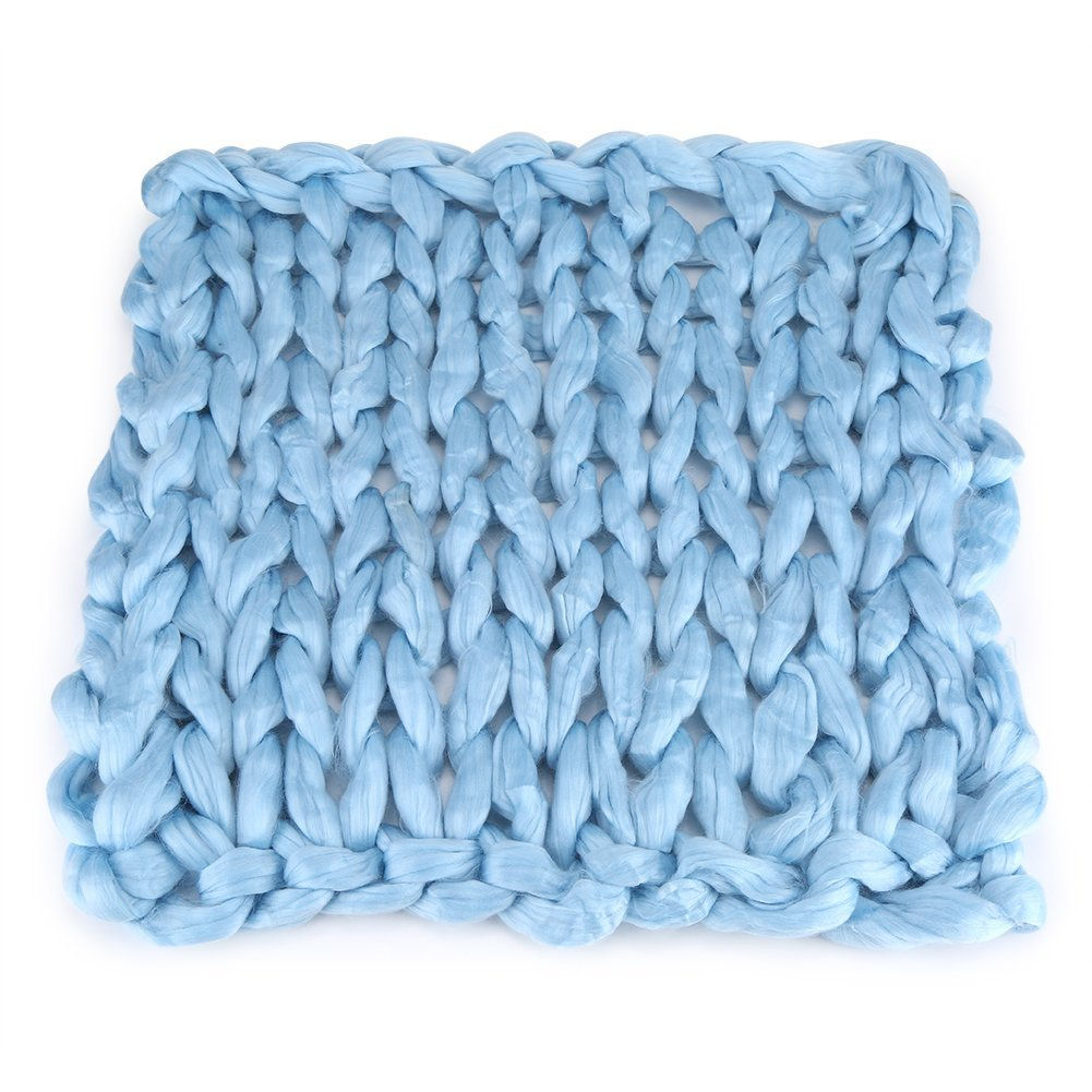 Hand Chunky Knitted Blanket Thick 100% Pure Wool Blanket Extreme Knitting Throw