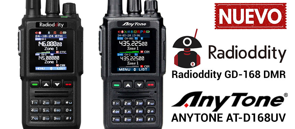 Nuevos Handys de UHF/VHF, Radioditty GD-168 y Anytone AT-D168UV de DMR