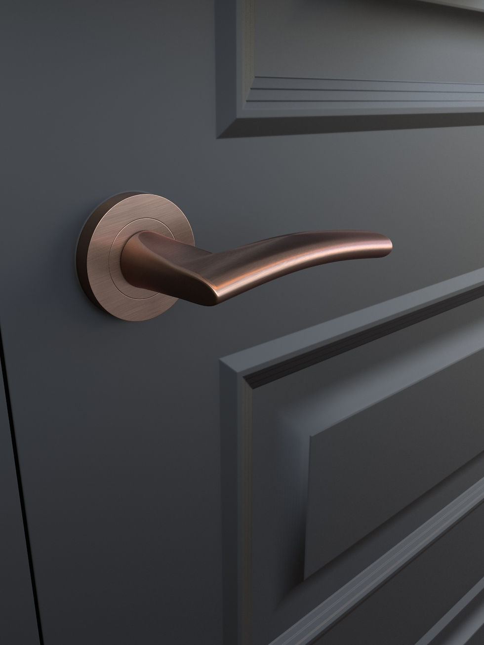 Thumbnail: Como Door Handle Set | Tuscan Rose Gold