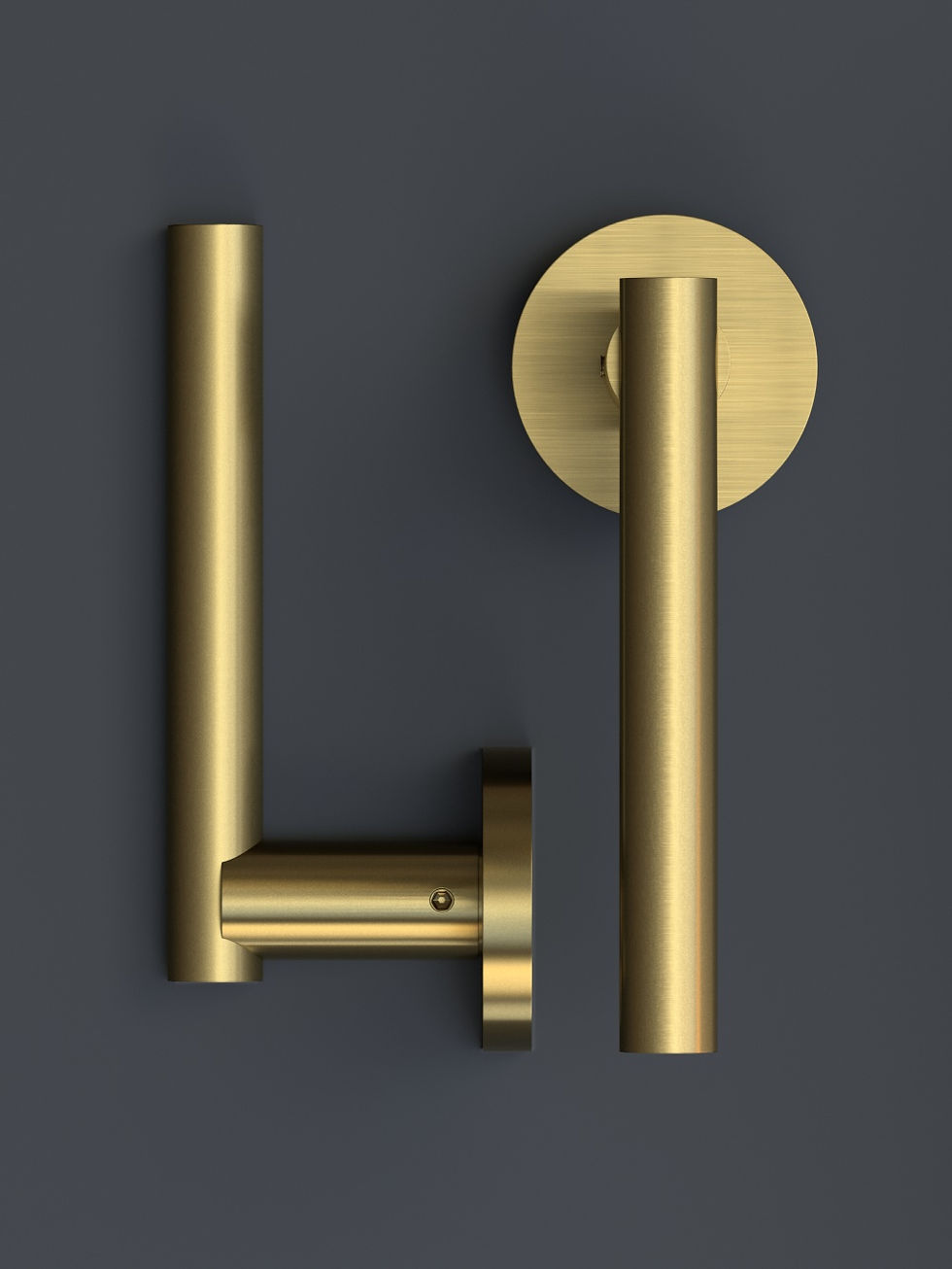Thumbnail: Ravenna Door Handle Set | Favo Satin Brass
