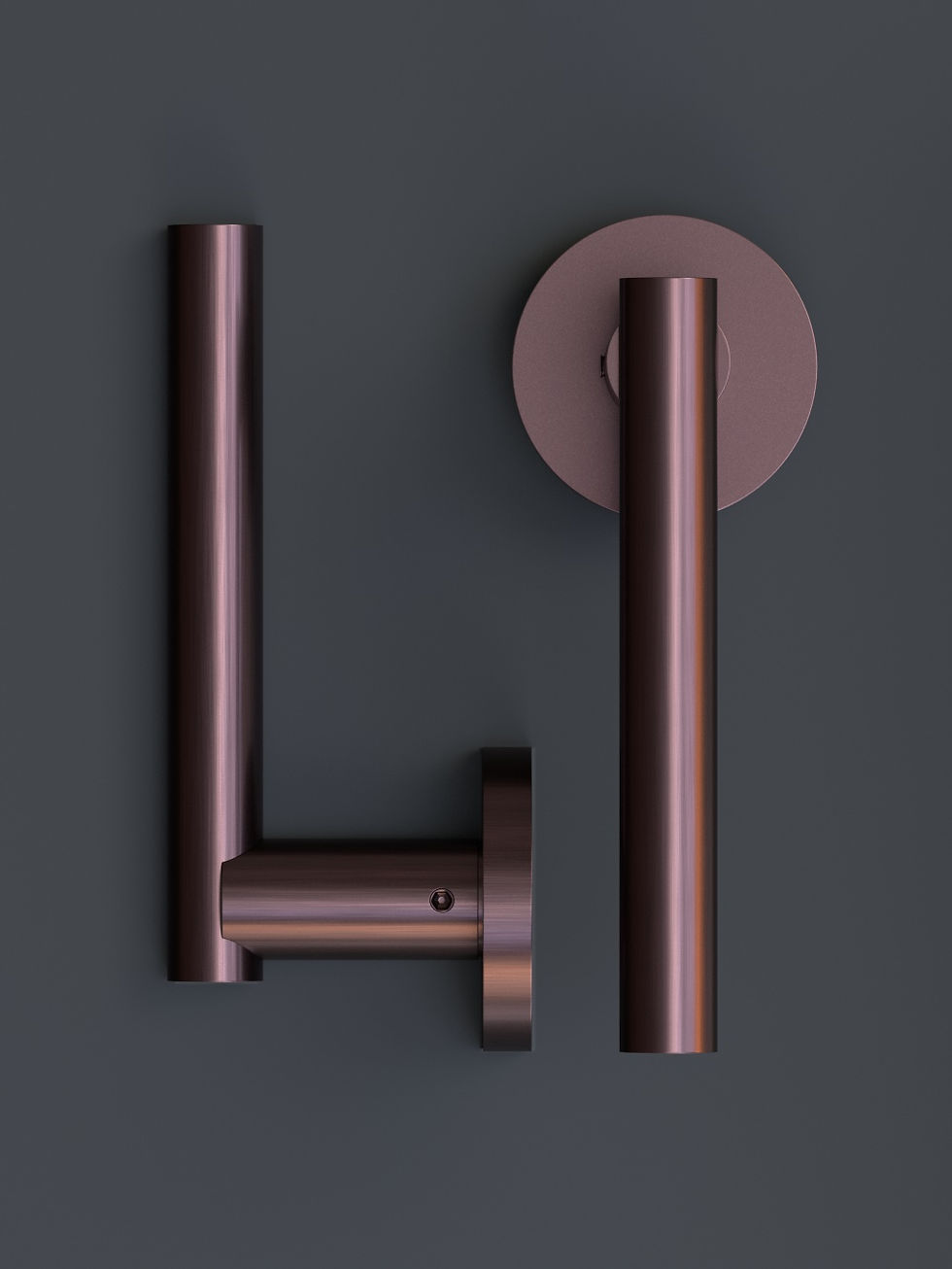 Thumbnail: Ravenna Door Handle Set | Etna Bronze