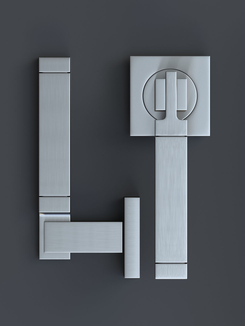 Boston Door Handle Set | Satin Chrome