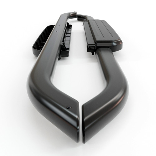 PATTERN SIDE STEPS BLACK DEFENDER 90 (SINGLE) Hawke Styling Alloy