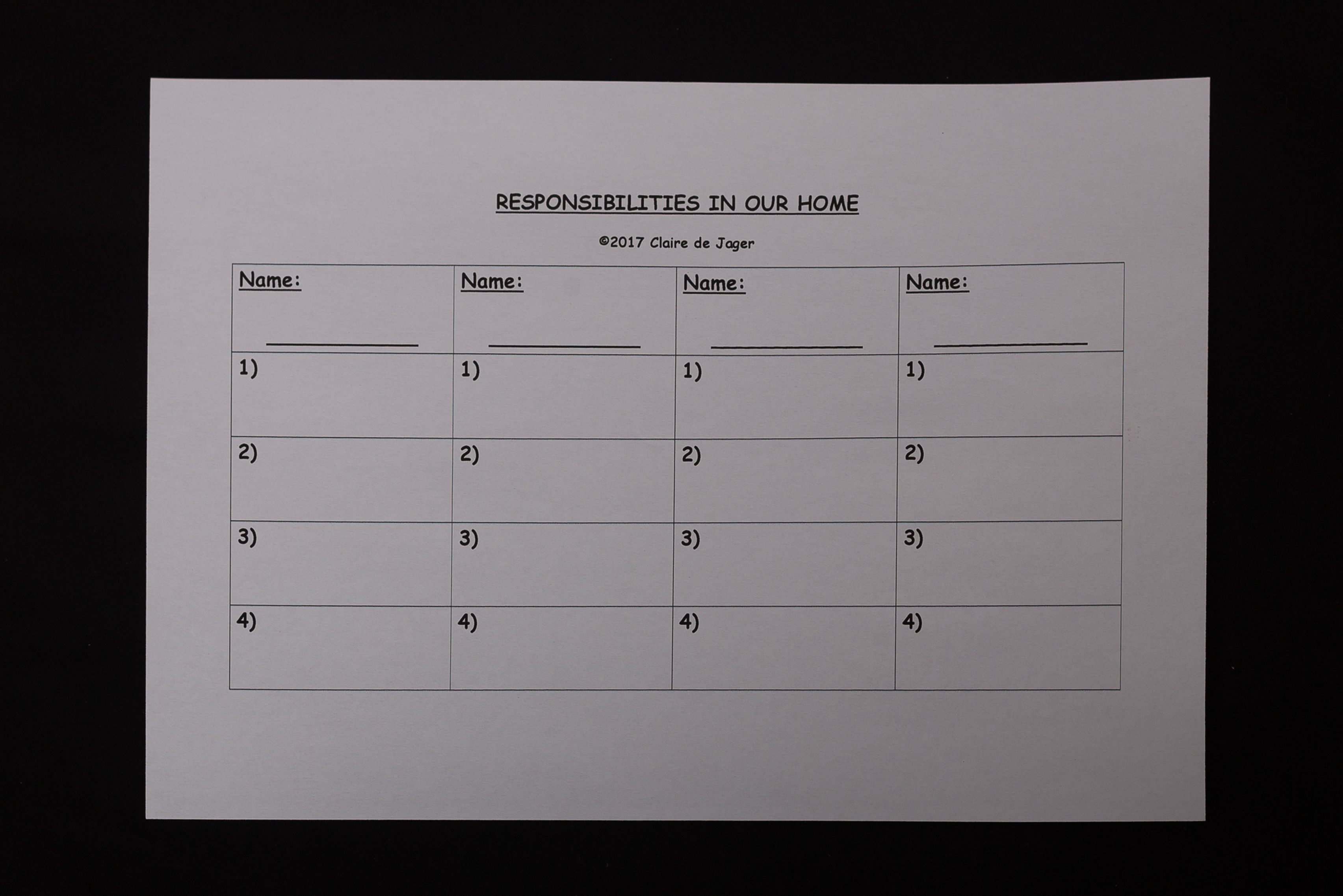 Responsibilities in the Home