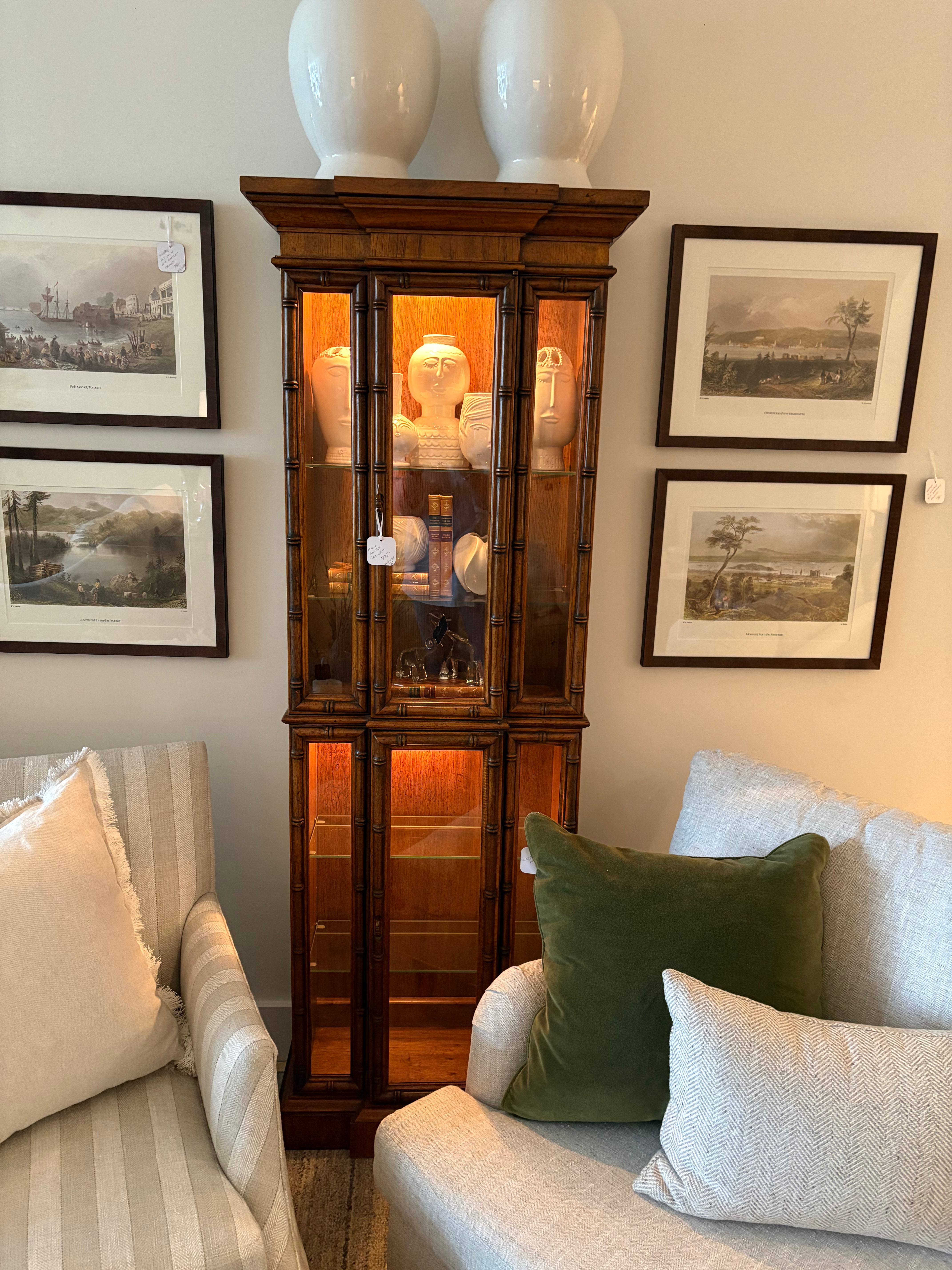 Faux Bamboo Curio Cabinet