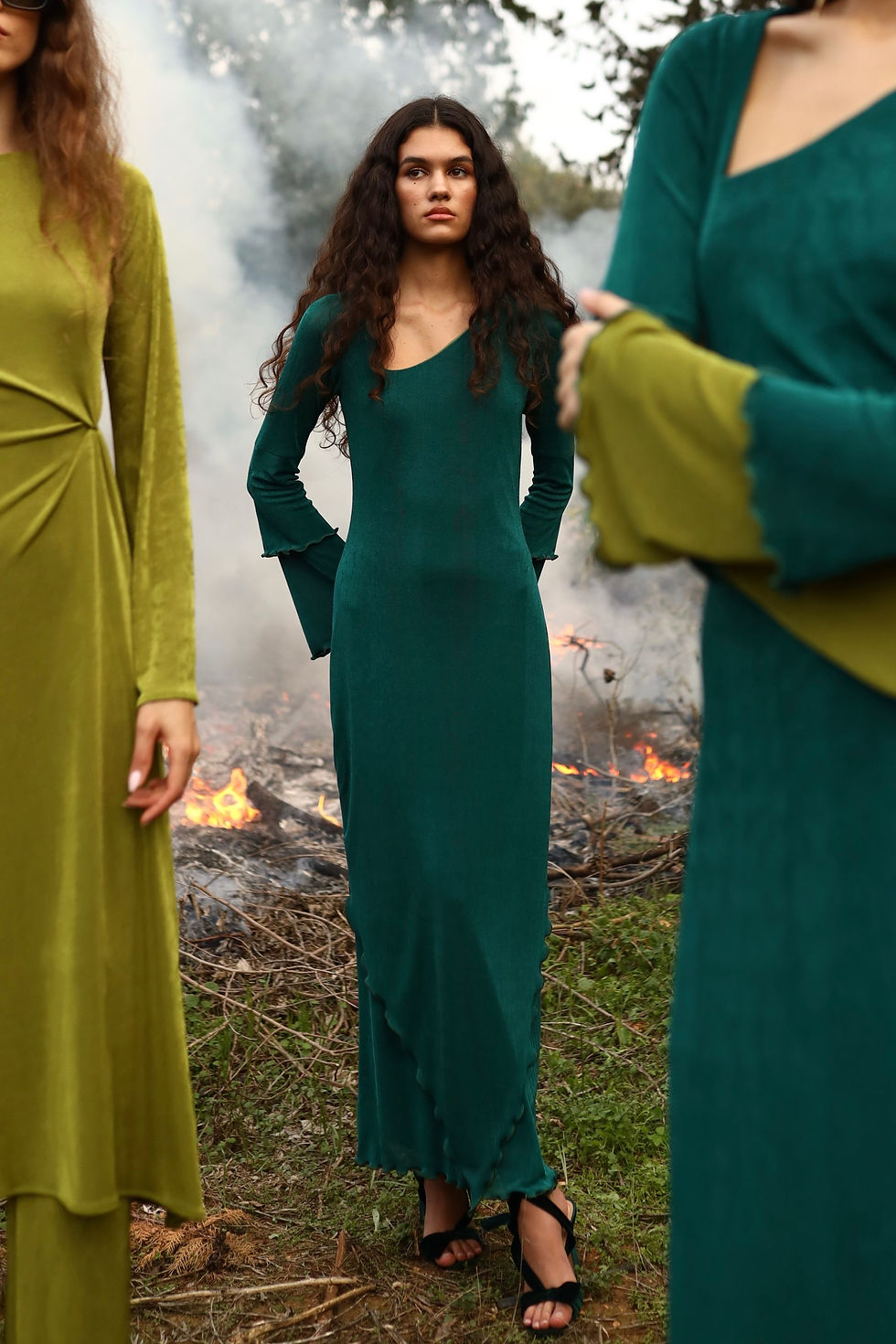 Thumbnail: THE EXPERIENCE DRESS • DARK GREEN