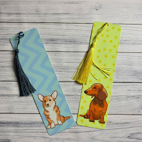 Colourful Dog Bookmarks - Dachshund, Corgi, French Bulldog and Sharpei ...