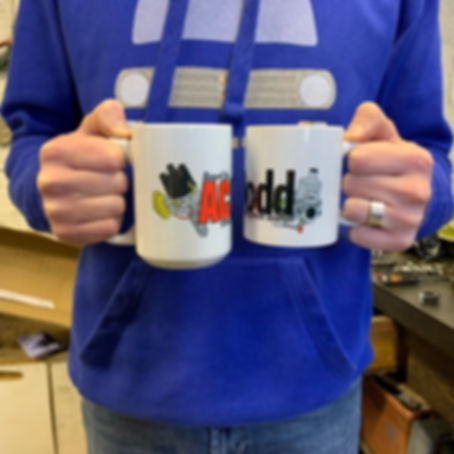 Tuned by AC Dodd - White Ceramic Mug (11oz & 15oz)