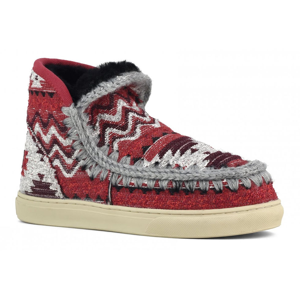 Mou Eskimo sneaker kilim fabric red mix