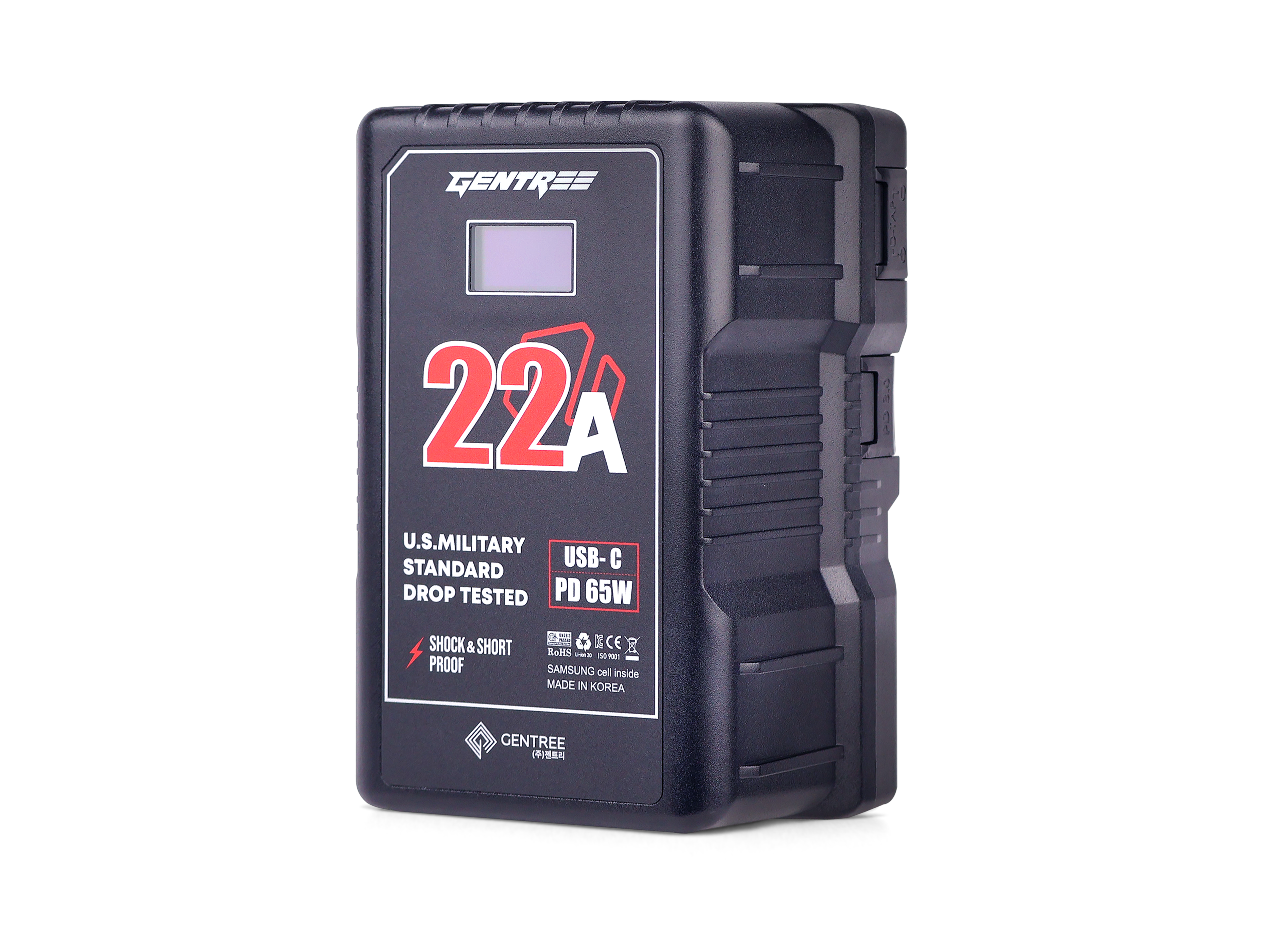 OLED Display - GENTREE G-B100 14.4V, 290Wh Li-Ion V-Mount Battery (22A)