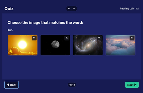 An image of the quiz element from the lab pages