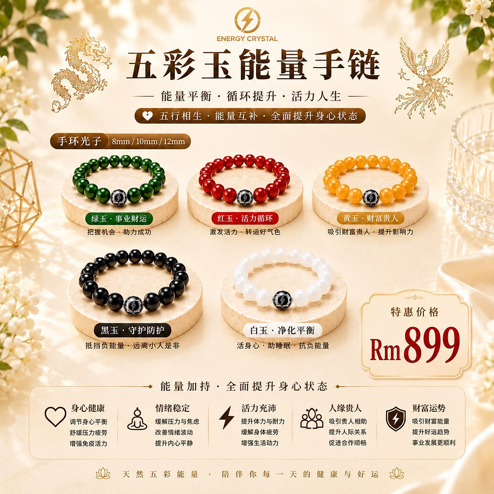 縮圖：光子科技饰品  Photon Technology Accessories 光子五彩玉吊坠 手串 能量卡 Pendant/ Bracelet Beads 8mm