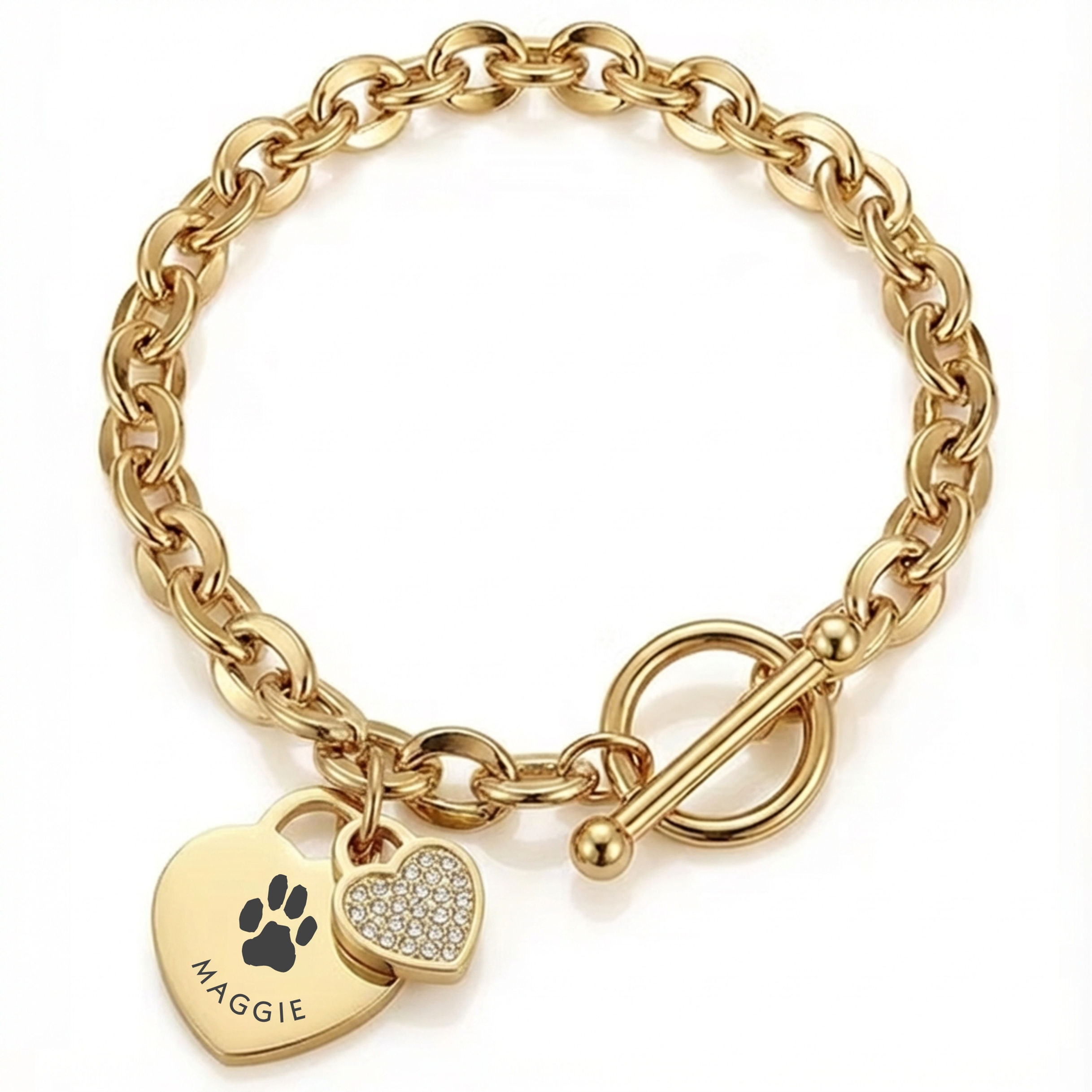 Pulseira Golden Heart Pet - com Zircónias