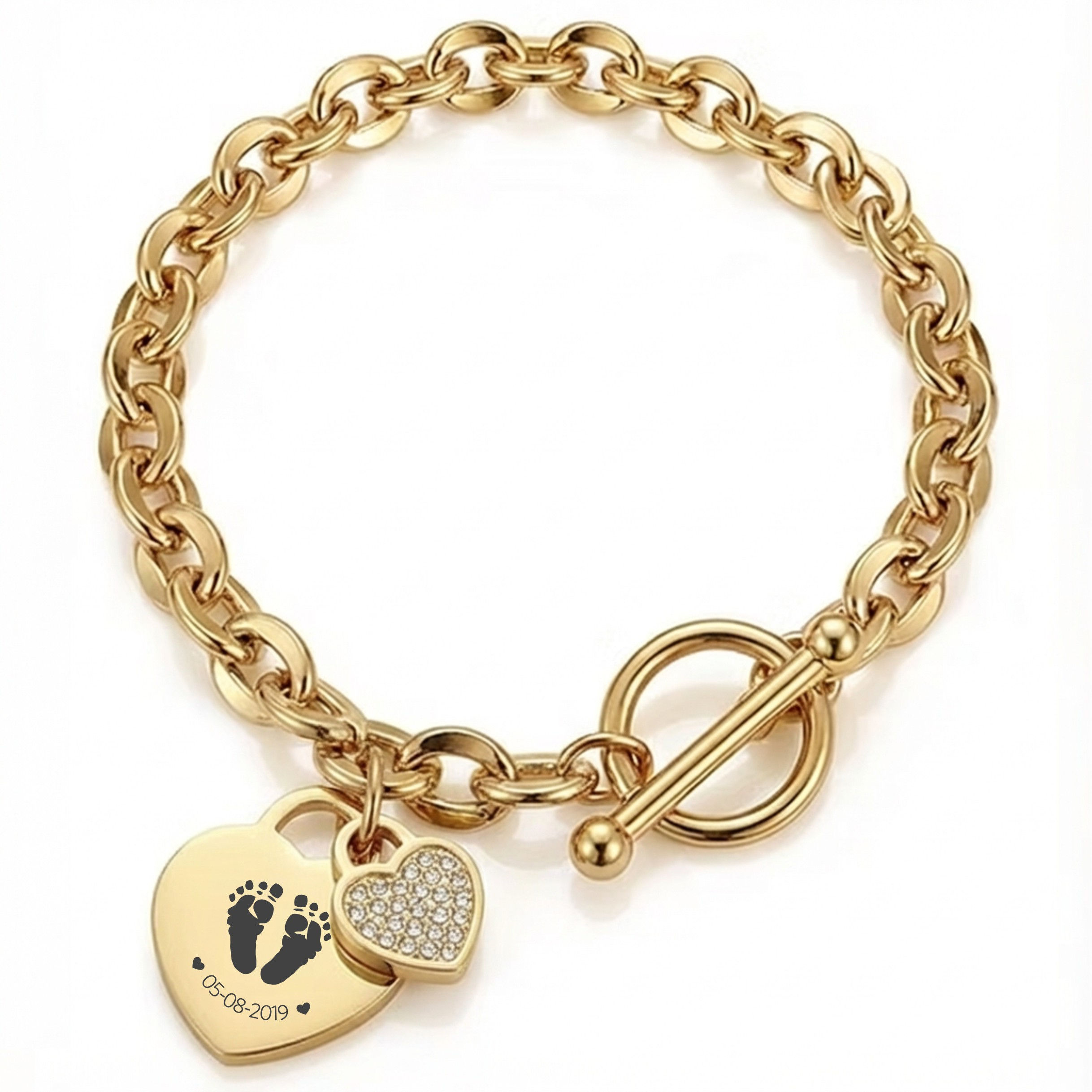 Pulseira Golden Heart Birth - com Zircónias