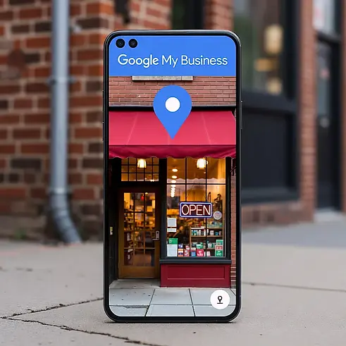 Google Business Profile optimization showing a verified business listing on Google Maps