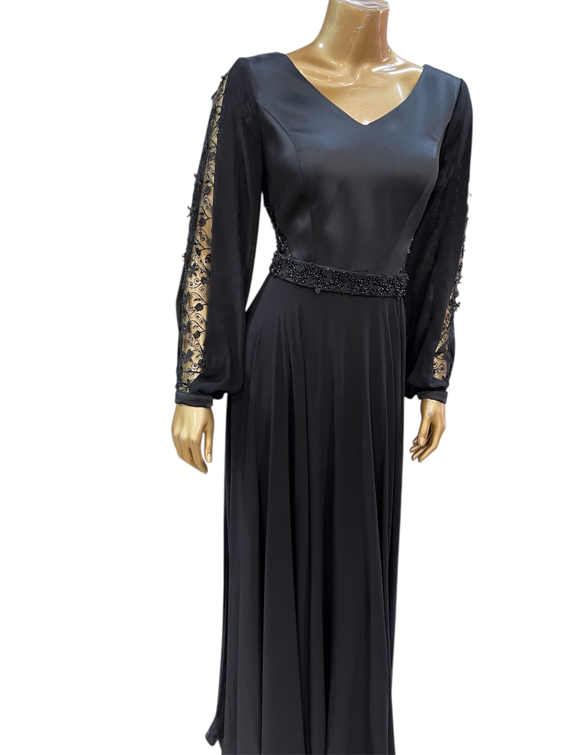 Black chiffon dress 