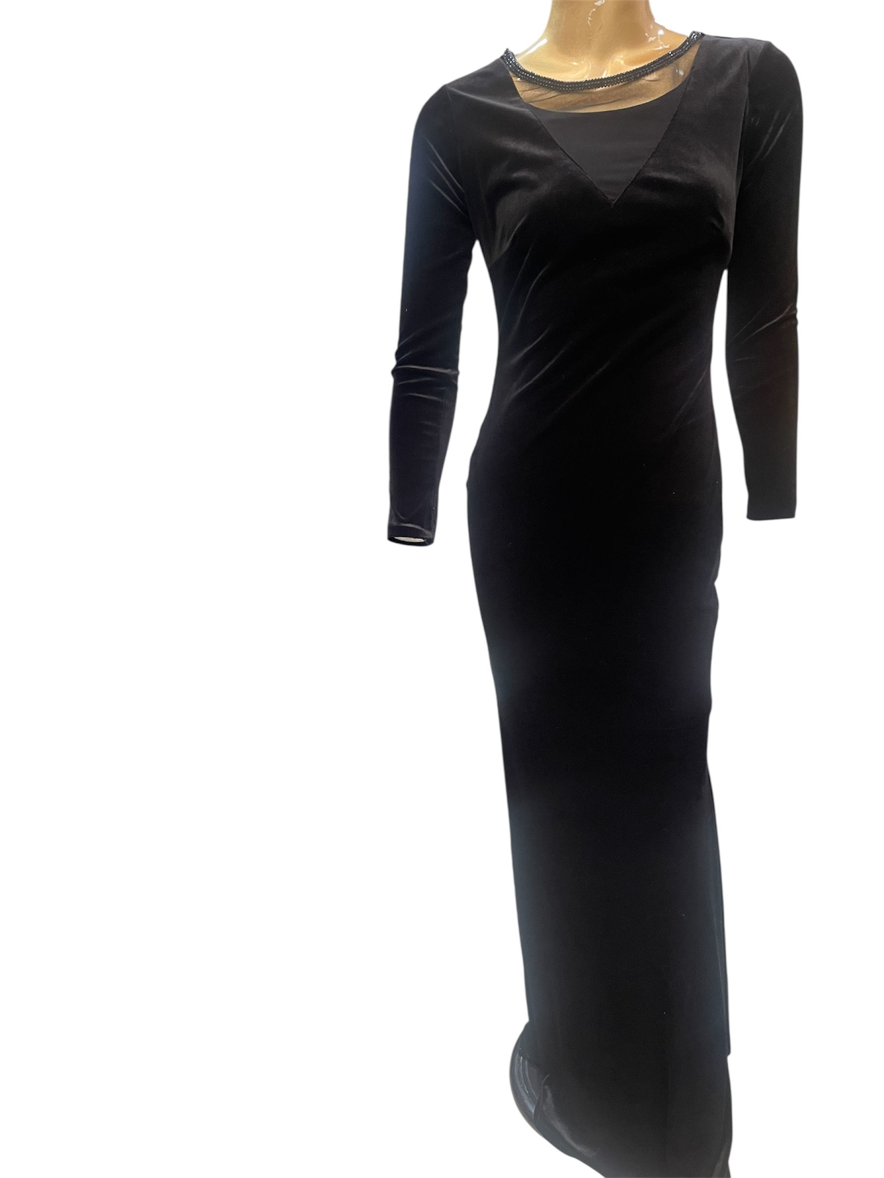 Black velvety dress
