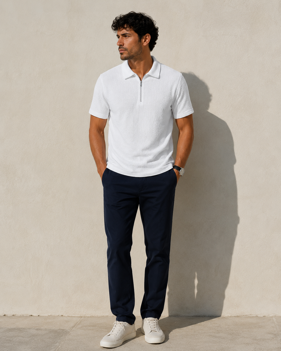 Camiseta Polo tricotada ZARA malha tecnológica