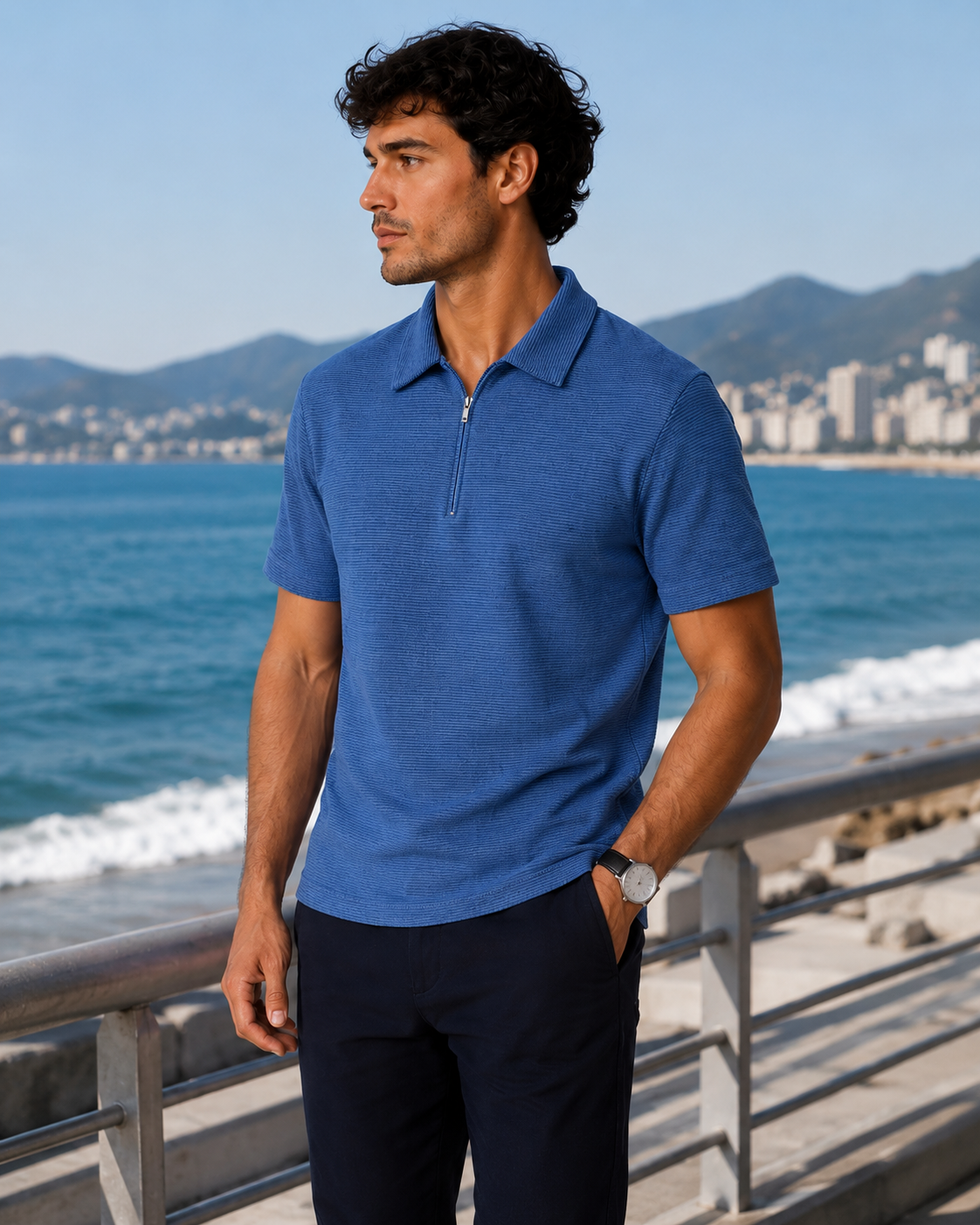 Camiseta Polo ZARA malha tecnológica