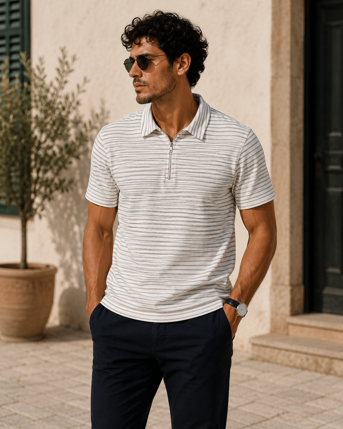 Camiseta Polo ZARA malha tecnológica pelúciado