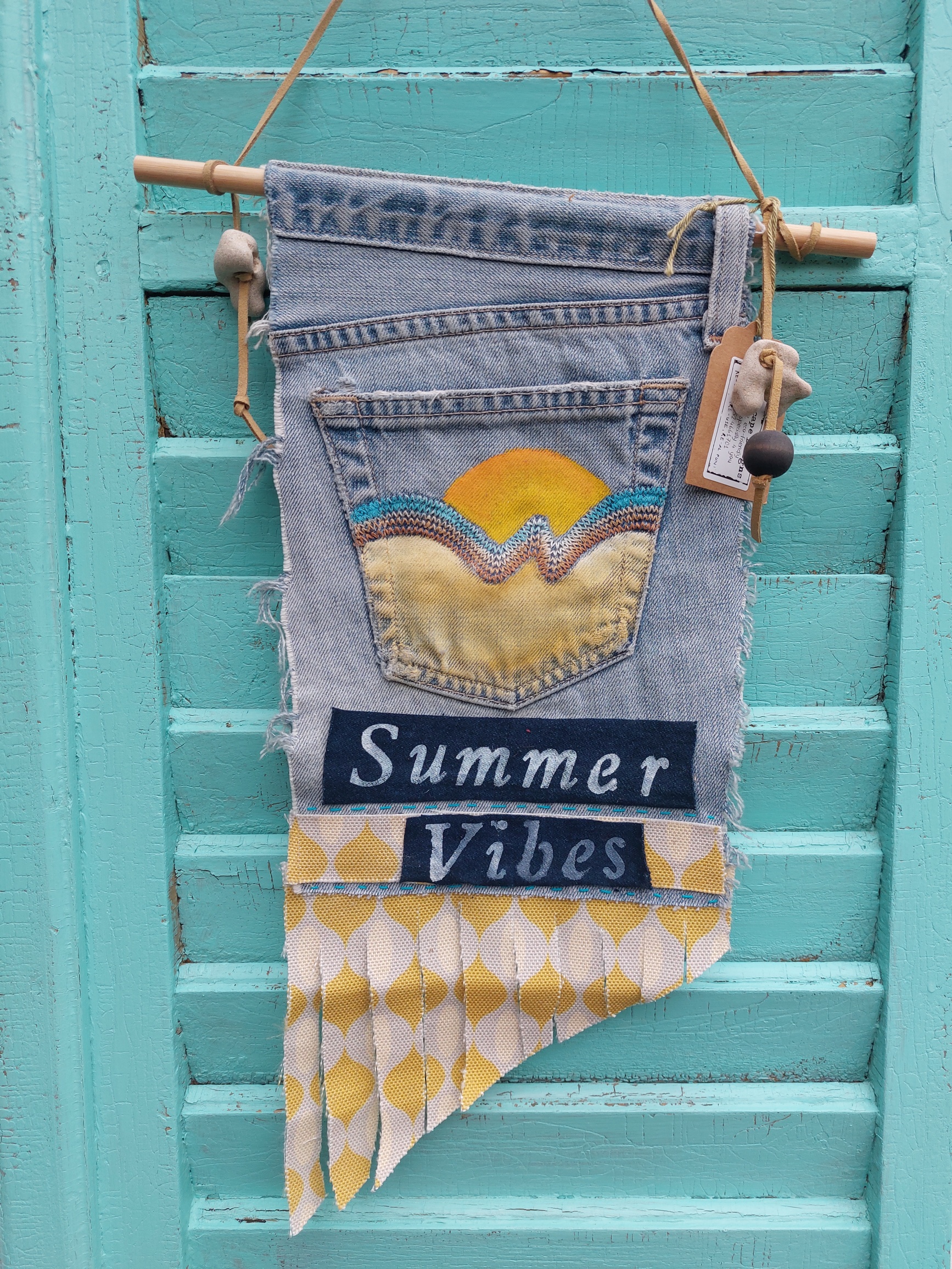  דגל השראה,  "boho prayer flag, "summer vibes