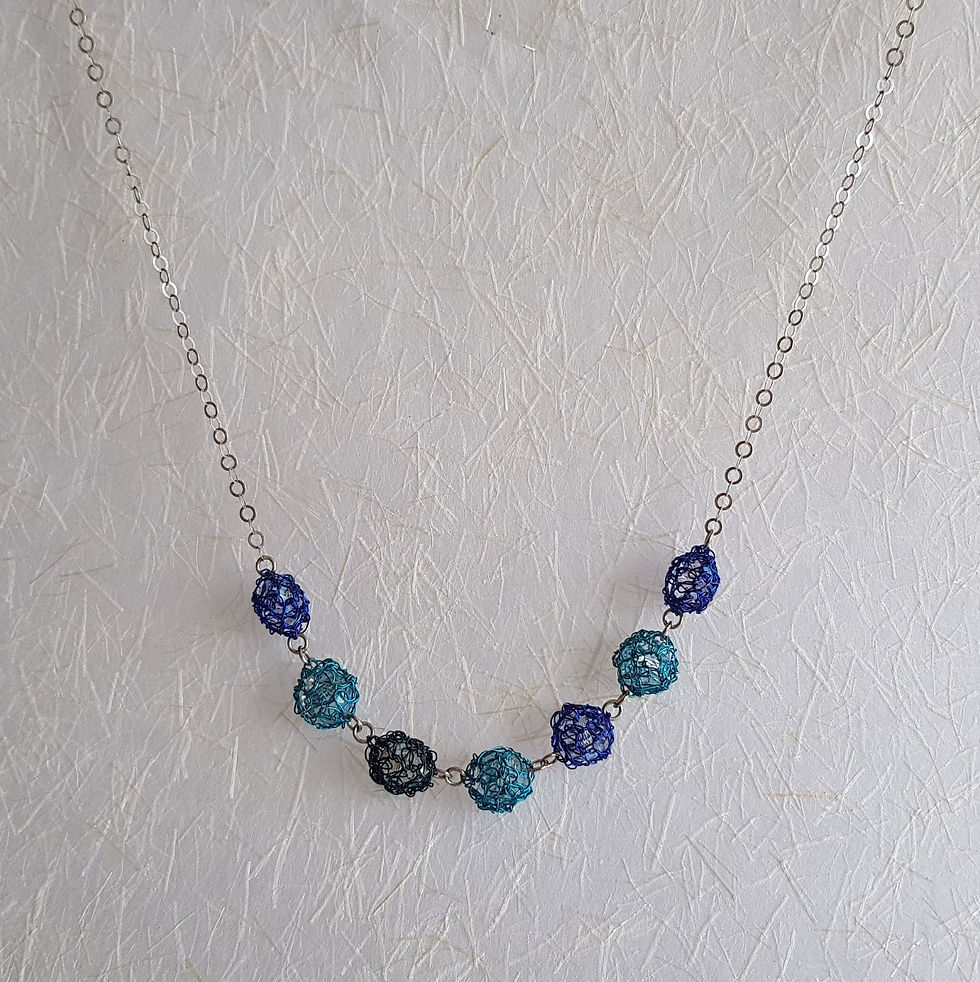 תמונה ממוזערת: Einat Sandberg | Blue Turquoise Silver Colors Necklace