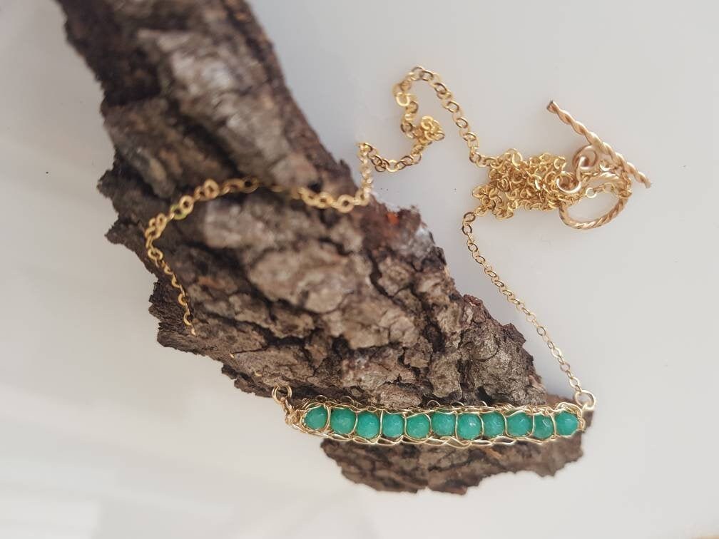 Einat Sandberg | Gold Green onyx Necklace