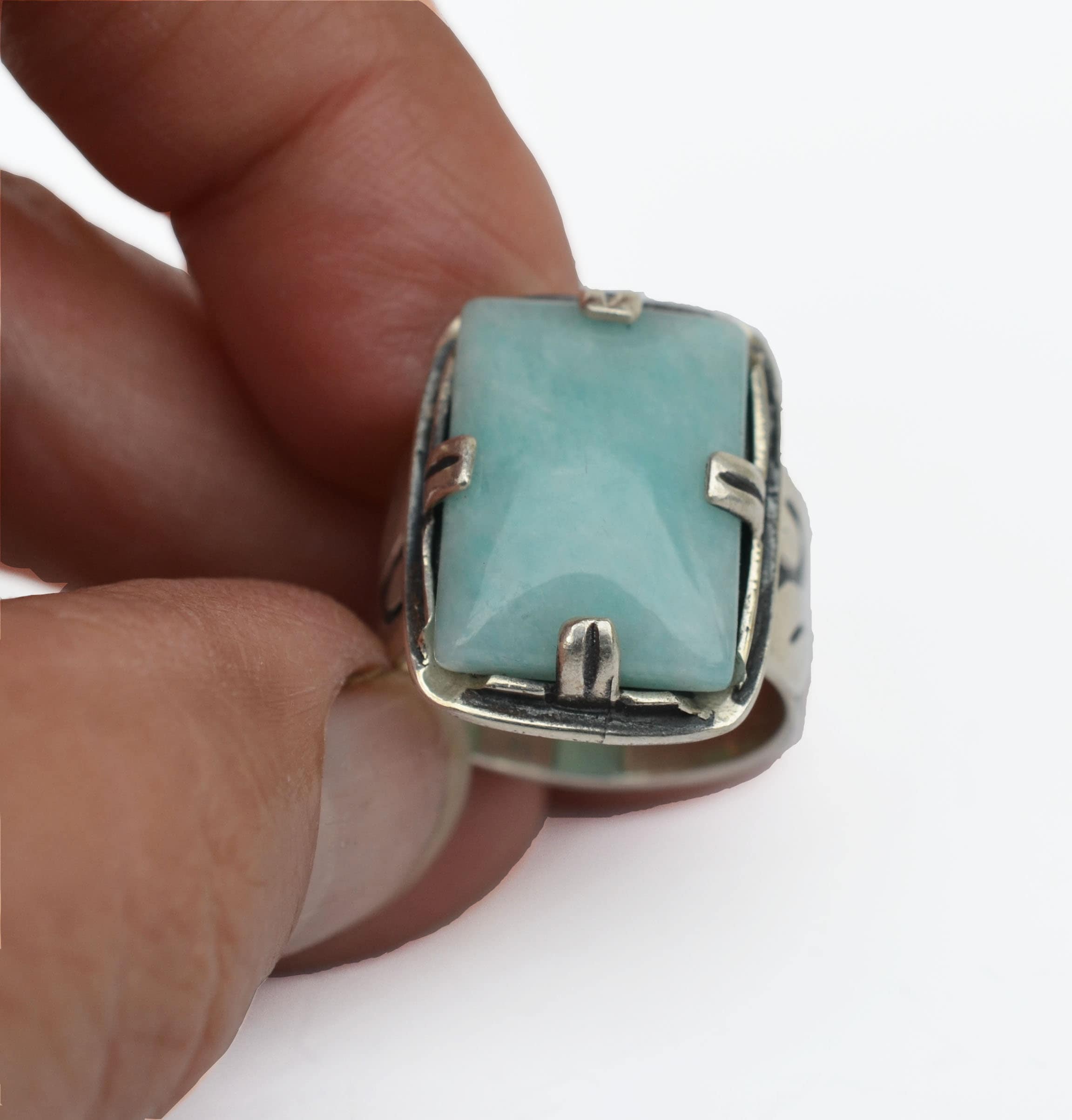 Vered Lederman | Milky Aqua Gemstone Sterling Silver Ring