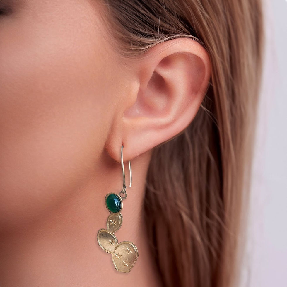 תמונה ממוזערת: Vered Lederman | Golden Cactus Dangle Earrings