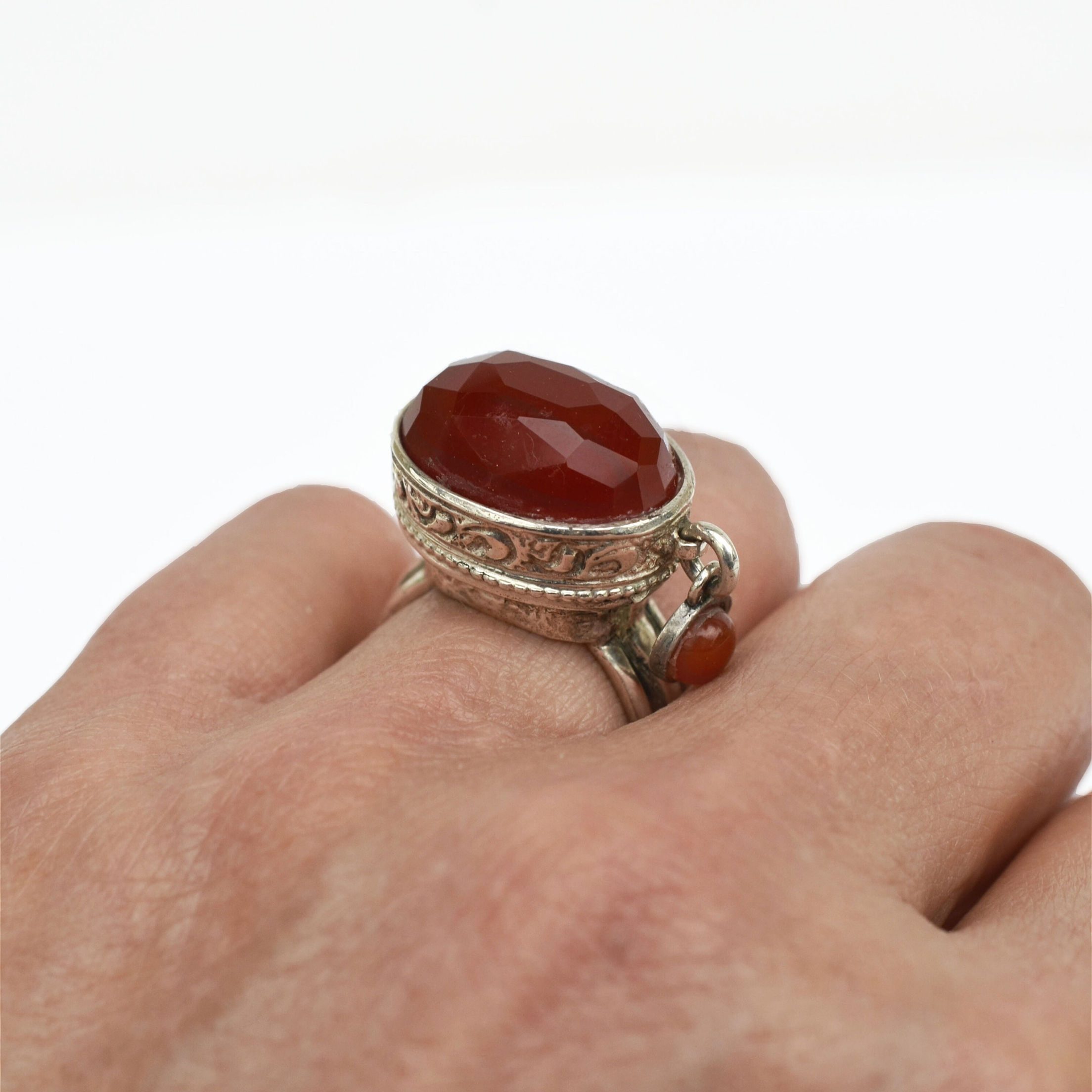 Vered Lederman | Orange Cornelian Cocktail Ring