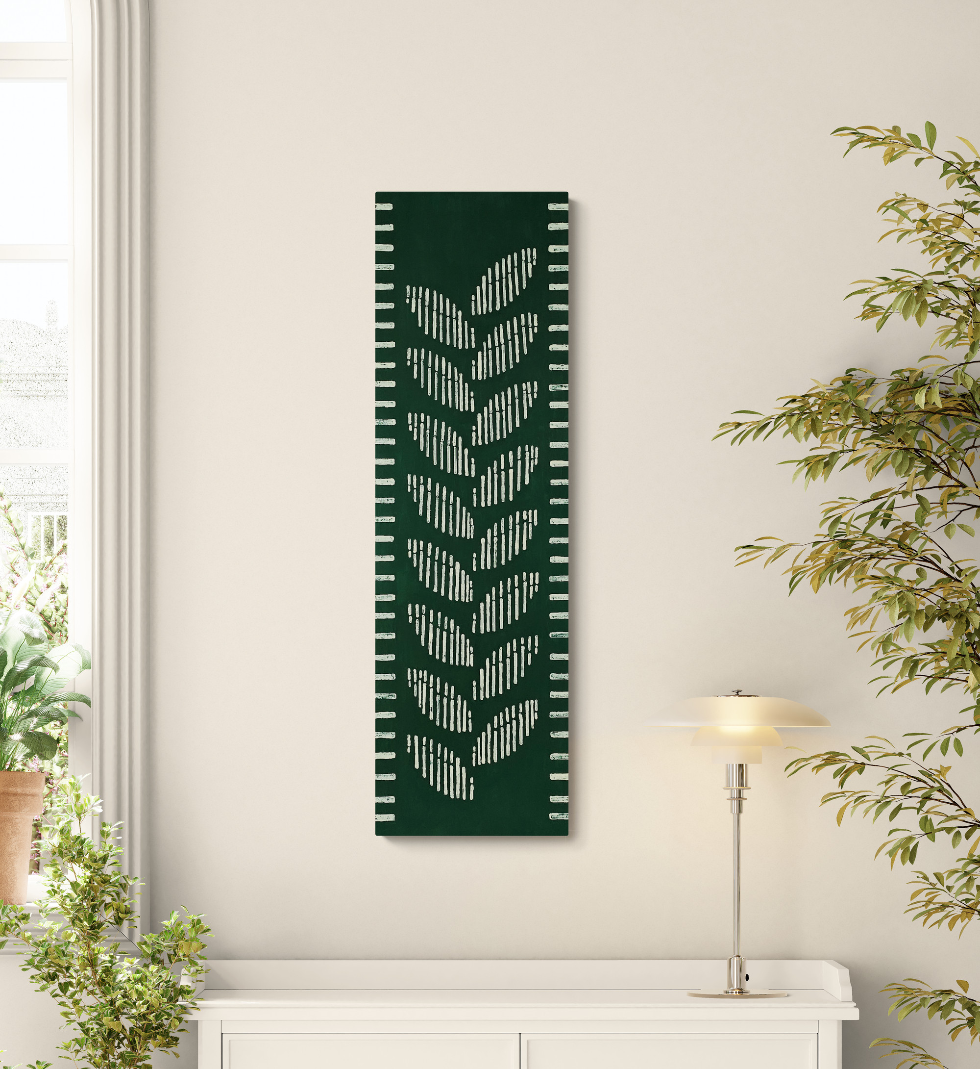 Art by Vered | הדפס של ציור ארוך וצר על קנווס בהשראת אמנות שבטית