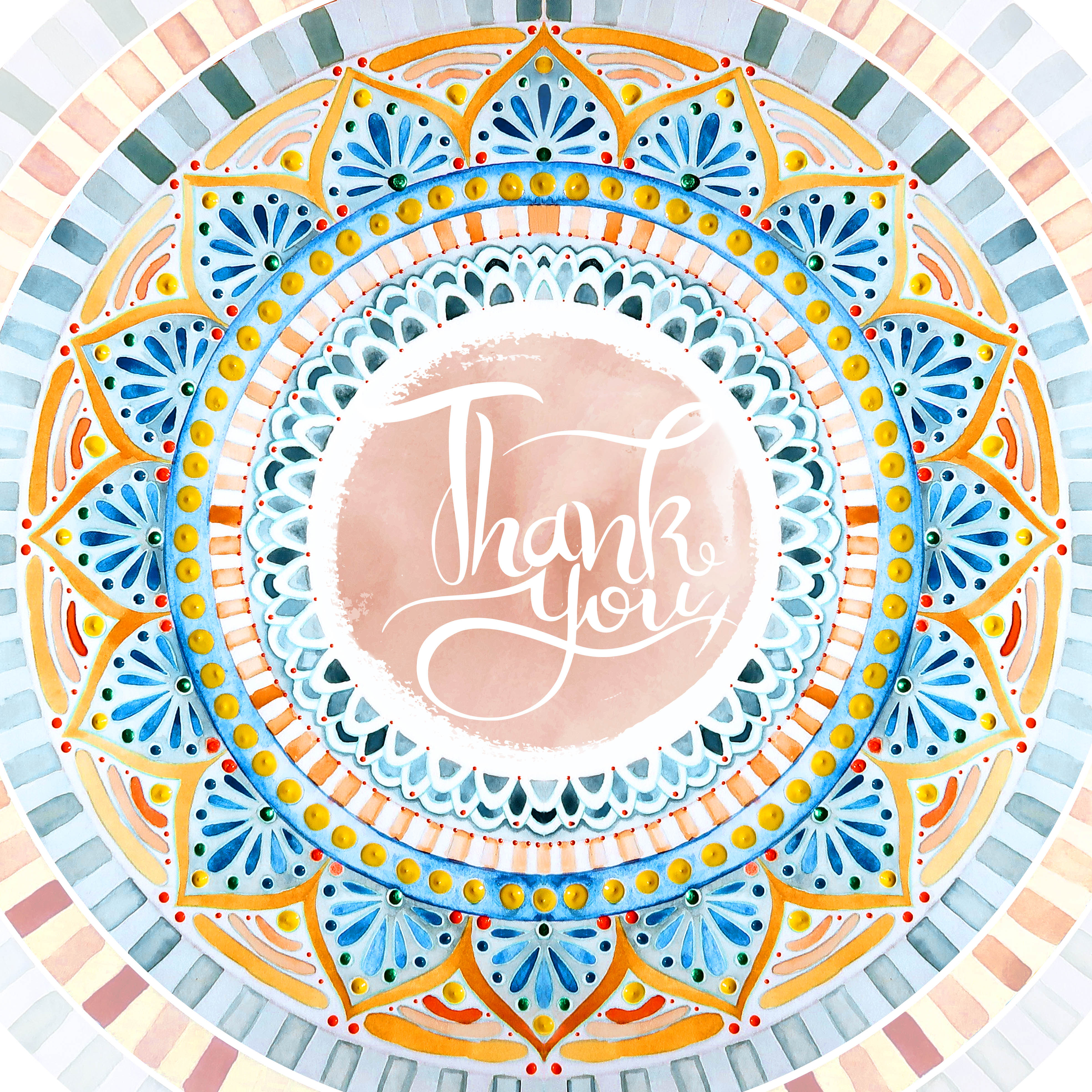 מנדלת 'Thank you' - מתנת תודה צבעונית | Tatiana