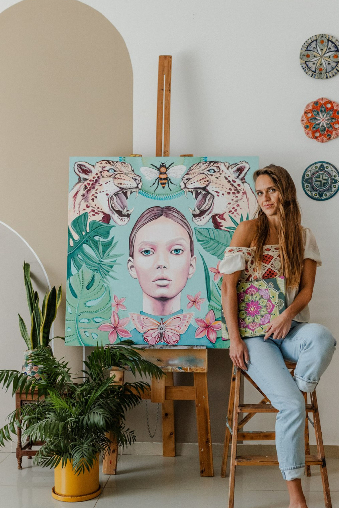 מלכת הנמרים | ציור מגניב בעבודת יד | Tatiana