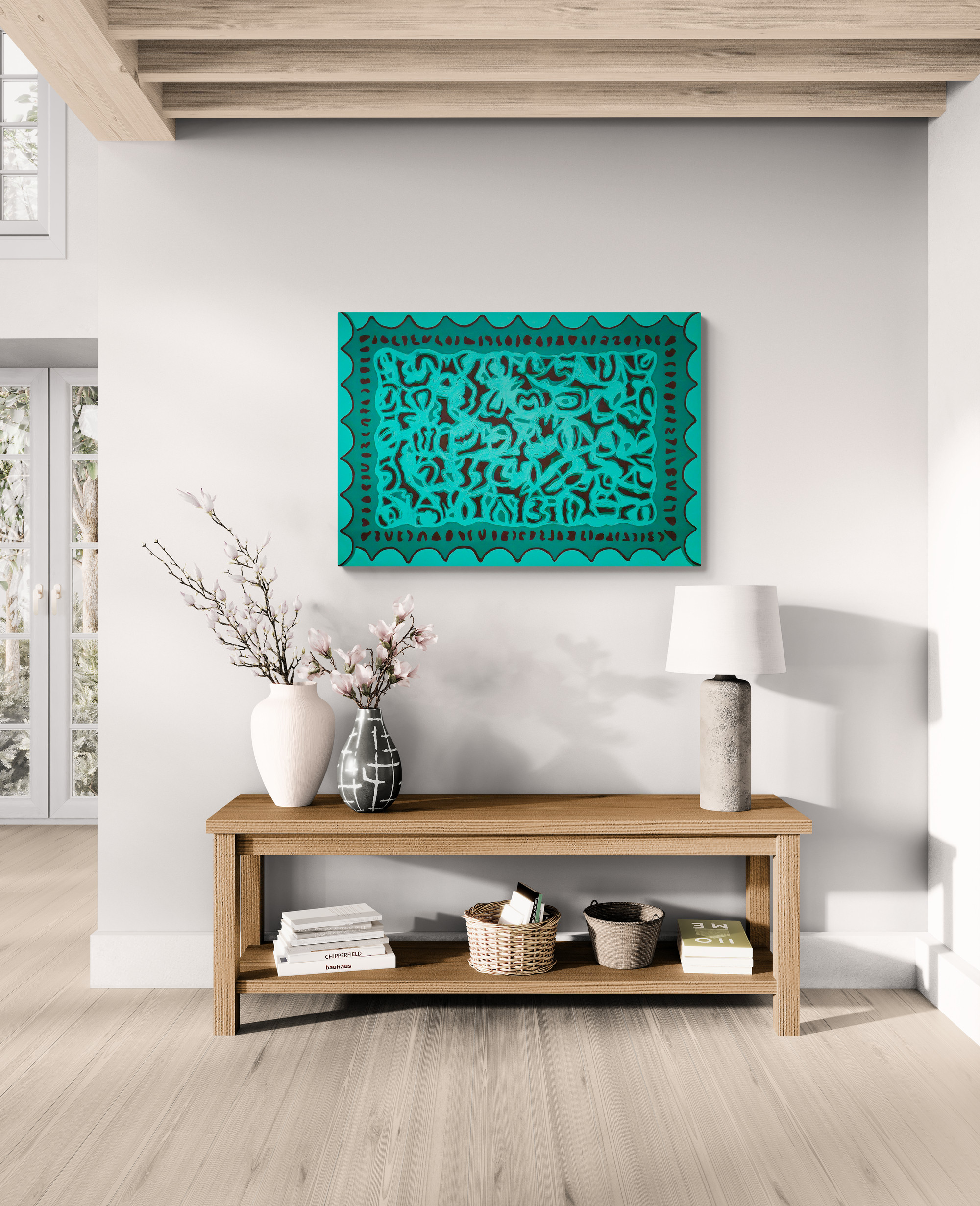 Art by Vered | Large Boho Mediterranean Canvas Print Vertical or Horizontal