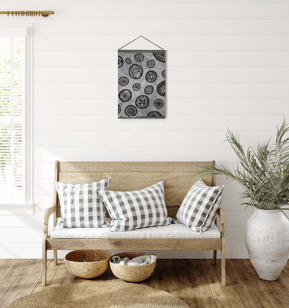 יצירה מקורית בסגנון בוהו לתלייה על קיר