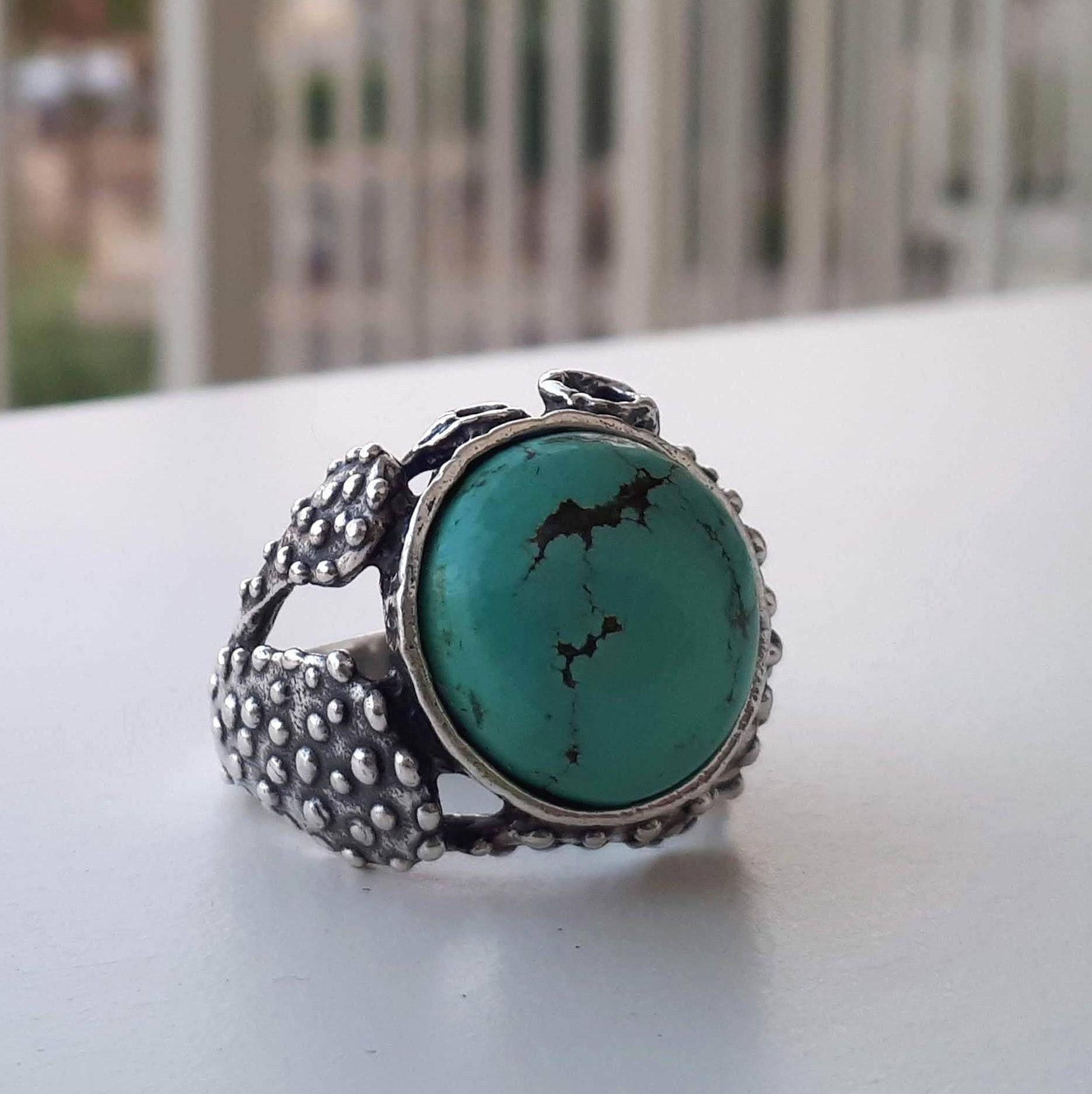 Vered Lederman | Sterling Silver Turquoise Cactus Ring