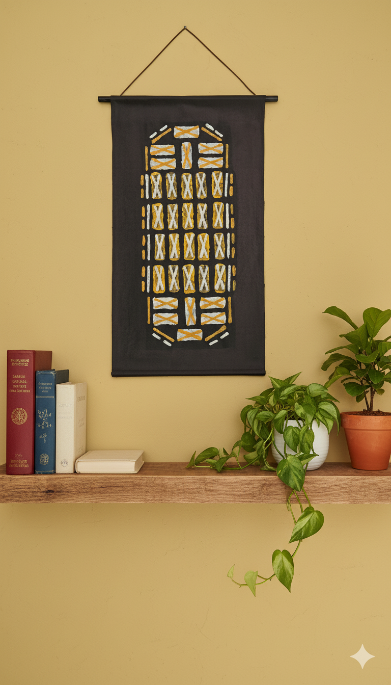Thumbnail: Small original work in a rustic boho style to hang on the wall -VD
