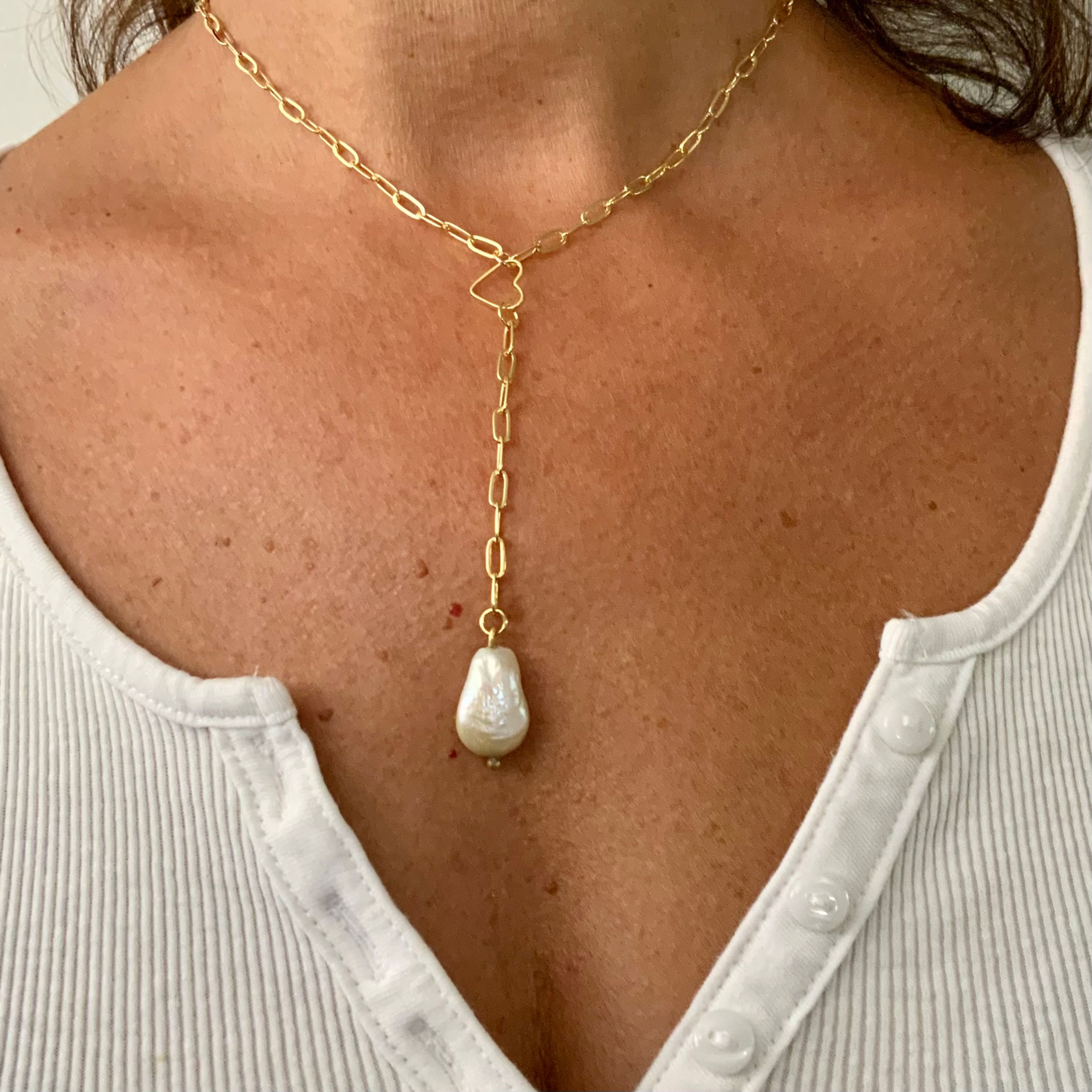 Pearl tie necklace - PS