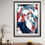 תמונה ממוזערת: young  Woman Portrait Canvas Print, Red & Blue on canvas  -YG