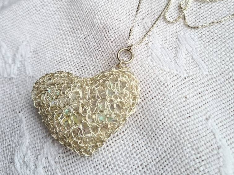 Einat Sandberg |  Silver Heart pendent necklace מכסף עבודת יד אמן ישראלי