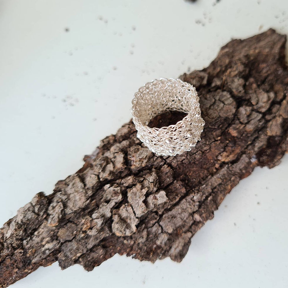 תמונה ממוזערת: Einat Sandberg | Chunky Silver Ring, Wide Band Ring