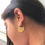 Thumbnail: Handmade hoop earrings in gold plating and 18k gold foil