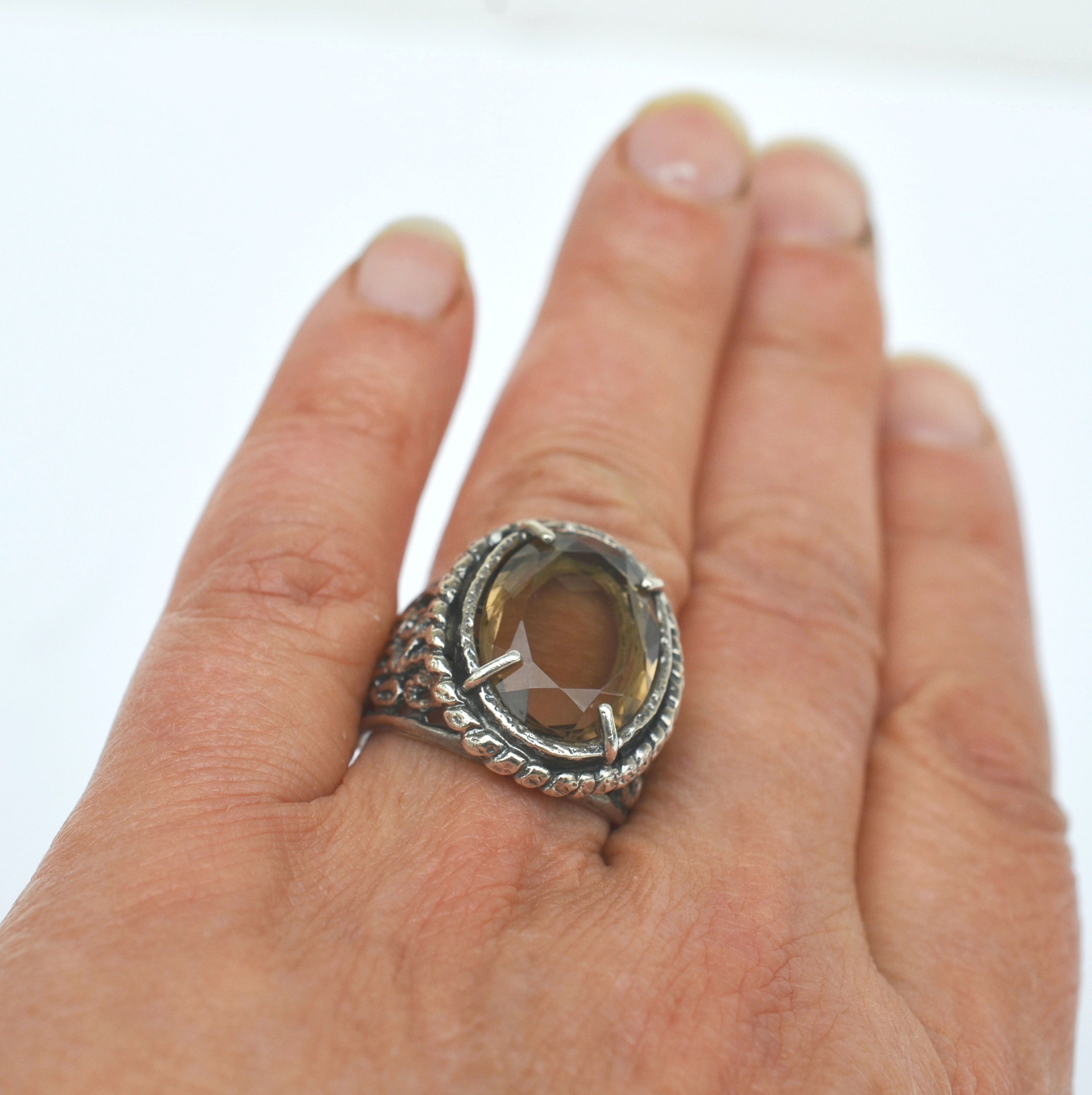 Vered Lederman | Textured Smoky Quartz Ring