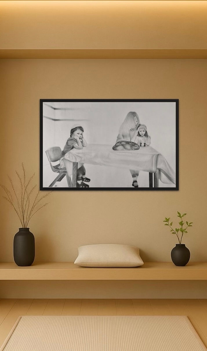 FRAMED CANVAS | כן לא שחור לבן