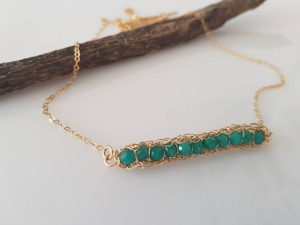 Thumbnail: Einat Sandberg | Gold Green onyx Necklace